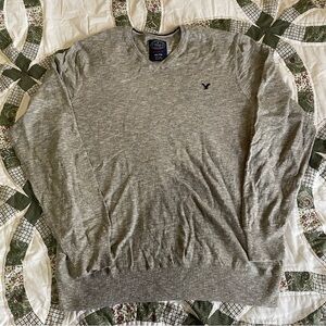 American Eagle Outfitters Men's Heather Gray Crewneck Sweater